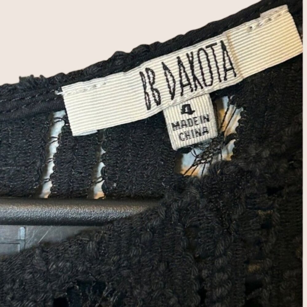 🖤 BB DAKOTA RENLEY LACE FIT & FLARE TANK DRESS LACE BLACK SIZE 4 - Picture 4 of 5